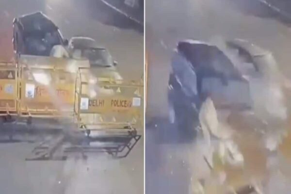 वाहनों की चेकिंग कर रहा था दिल्ली पुलिस का सिपाही, SUV ने मारी टक्कर; कई फीट हवा में उछला, Video